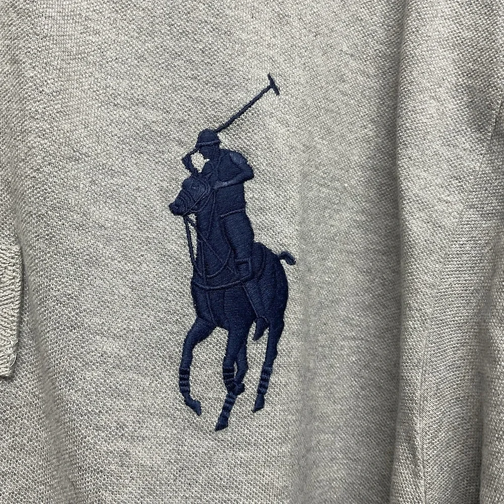 Polo Ralph Lauren Big Pony Short Sleeve Polo Shirt Solid Men's Grey Size 2XB